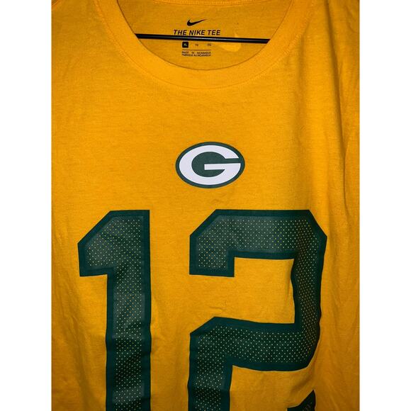 Nike Aaron Rodgers Shirt Green Bay Packers Yellow Tee XL X-Large NFL - Picture 2 of 8